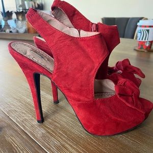 Red Spike Heels 8.5
